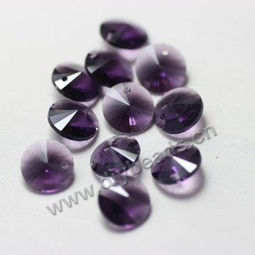 Bead, glass, purple, 10mm faceted satellite, sold per pkg 5 bags.