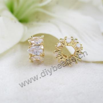 Wholesale cheap 24k gold filled rhinestone spacer beads for DIY jewelry 