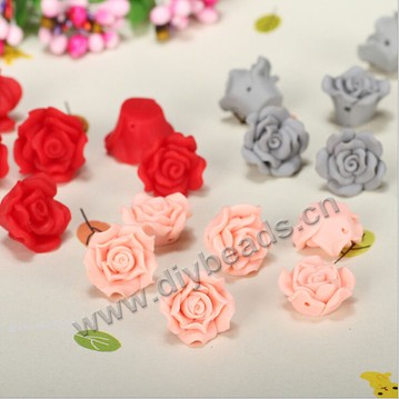 Bead, polymer clay,mixed color ,15x8mm pure color flower. Sold per pkg of 5.