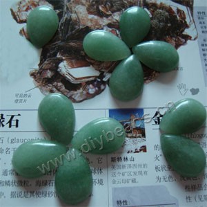Cabochon, green aventurine(natural), 15x20mm teardrop.mini order 20ps,factory price