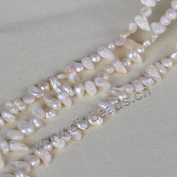 Pearl, cultured freshwater,white,6-7mm specific shape, AAA grade. Sold per bag of one strand