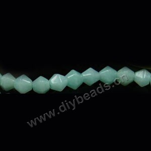 Bead, amazonite (natural), 6x7mm bicones. Sold per 19-inch(40cm) strand