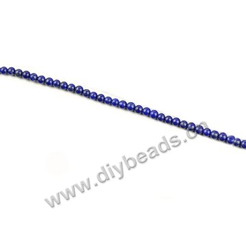 Bead, lapis lazuli (dyed), 4mm round,  Mohs hardness 5 to 6. Sold per 15-inch(38cm) strand