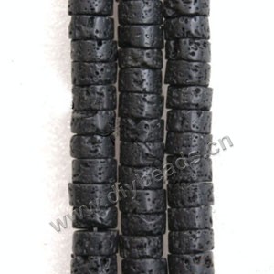 Bead,  lava rock (natural), 9x4mm heishi. Sold per 14-inch strand.