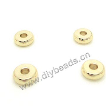Bead,copper,24k gold filled,rondelle,6x2mm with 2mm hole,Sold per pkg of 100 pieces.