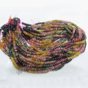 Bead, multi-tourmaline (natural), multicolored, 5mm rondelle, A grade,Mohs hardness 7 to 7-1/2. Sold per 15-inch strand