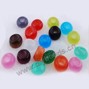 Bead, big-hole beads,cat's eye glass, purple, 8x14mm  rondelle with 5mm hole. Sold per pkg of 20.