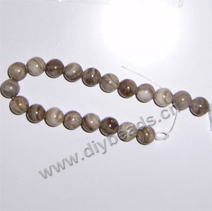 Bead, silver leaf jasper (natural), 10mm round. Sold per 16-inch strand.