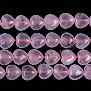 Bead, rose quartz (natural), 12x12mm puffed heart. Sold per 15-inch strand