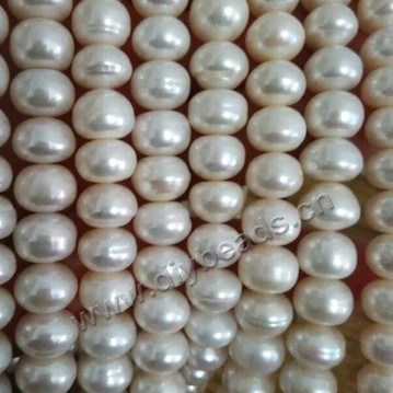 Pearl, cultured freshwater, white,peach, mauve, ,button pearl with screw ,10-11 mm all light, Sold per bag of one strand