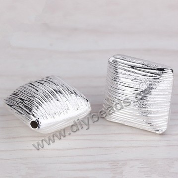 Bead, 925 Thai silver, square, 16mm, 2mm hole, Sold per pkg of 1 bag-2 pieces.
