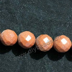 Bead, brown goldstone (manmade), 12mm 64-faceted round. Sold per 14.5-inch strand