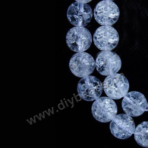Bead, ice flake quartz (heated/dyed),10mm round. Sold per 16-inch strand