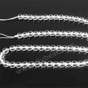 Bead,clear quartz crystal (natural), 4mm round. Sold per 16-inch strand
