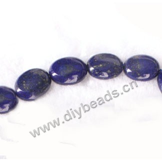 Bead, lapis lazuli(dyed) , 10x12mm puffed oval. Sold per 16-inch strand