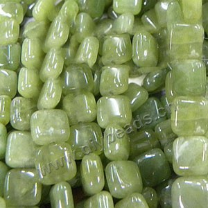 Bead, olive new "jade" (natural), 12x12mm rounded square. Sold per 16-inch strand.factory price.