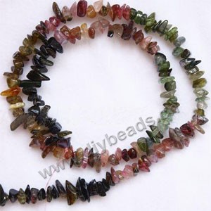 Bead, multi-tourmaline (natural), multicolored, small chip. Sold per 16-inch strand