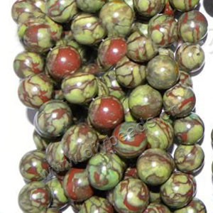 Bead, dragon blood jasper (dyed), 10mm round. Sold per 16-inch strand,factory price.