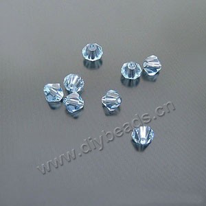 bead,glass,light blue,6mm hand-faceted bicone,sold per pkg 20ps,A grade