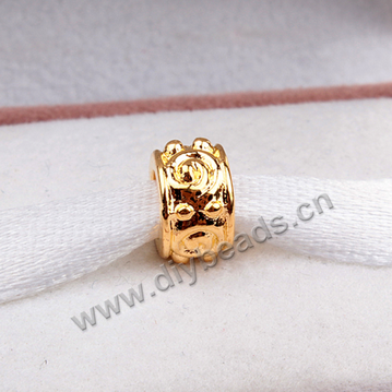 alloy Bead,gold plated,7.5x5mm rondelle,4mm hole,Sold per pkg of 50 pieces.
