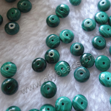 Bead, malachite (natural),8mm spacer beads. Sold per pkg of 50pcs