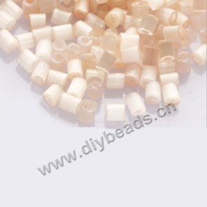 Bugle bead, glass beads, tube beads,  peach,silky luster and satin round #1 (2x2mm). Sold per pkg of 450 grams,approximately 30,000ps 