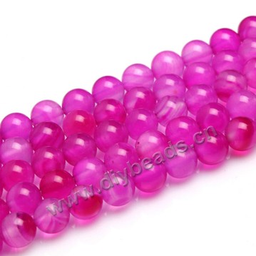 Bead,agate,light rose red,smooth 8mm round, Sold per one strand.
