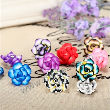 Bead, polymer clay,mixed color,20x12mm flower. Sold per pkg of 5.