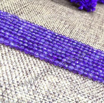 Bead,Amethyst bead,3 mm amethyst round facted loose beads,Sold per pkg of 20 strands