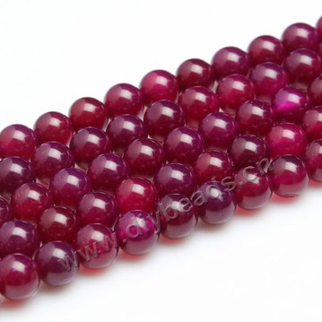 Bead,agate,dark red,smooth 8mm round, Sold per one strand.