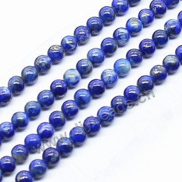 Bead, lapis lazuli (nautral), 3mm smooth round, blue. Sold per pkg of 1 bag -(3 strands)