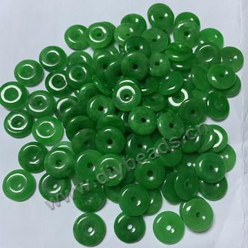 Wholesale 15mm round shape Malay Jade donut accessories