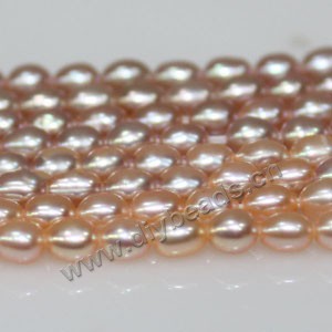 Pearl,cultured freshwater (natural), peach/mauve, 3-4mm rice, A- grade. Sold per pkg of (2)16-inch strands.
