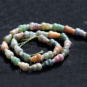 Bead, India agate (natural), 12x10mm gourd. Sold per 16-inch strand.