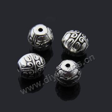 Bead, alloy, 7*8mm oval, antique silver color, Sold per pkg of 200 pcs.