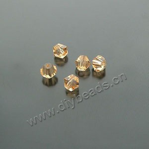 bead,glass,champagne,6mm hand-faceted bicone,sold per pkg 60ps,A grade