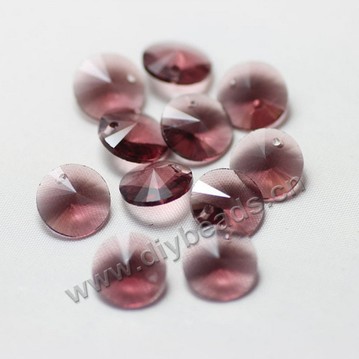 Bead, glass, fuchsia, 10mm faceted satellite, sold per pkg 5 bags.
