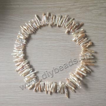 25-30mm Natural white side-drilled biwa freshwater pearls