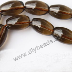 Bead, smoky quartz (heated/irradiated), 9x14mm barrel. Sold per 15-inch strand