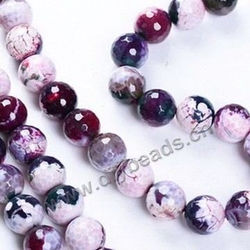 Bead,fire agate,purple color,12mm round, Sold per 5 strands.