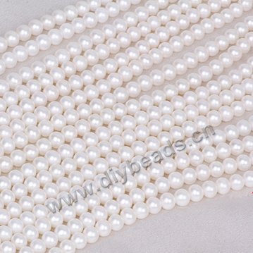 Pearl, cultured freshwater,white ,6-7mm round, AAA grade. Sold per bag of one strand