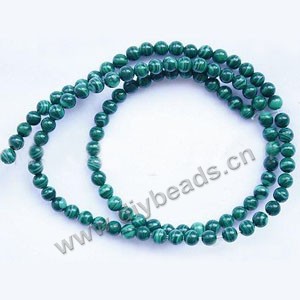 Bead, malachite (imitation), green, 4mm round. Sold per 15-inch strand.