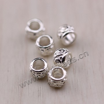 Spacer Bead, 925 sterling silver, tube, 5mm length, 3mm hole. Sold per pkg of 1 bag-(20 pieces).