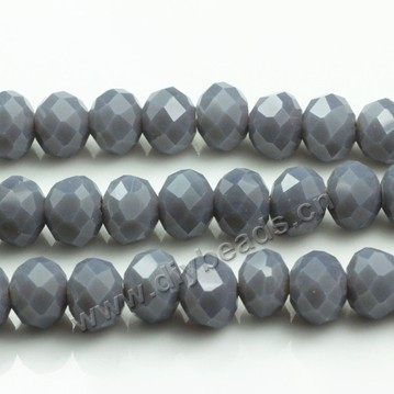 Bead, glass, grey, 4*6mm faceted rondelle, sold by 1 bag-10 strands.