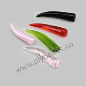 Glass beads,necklace charm red/pink/black/green, 27.6mm elephant tusk ,5 styles to option mini order 10ps 