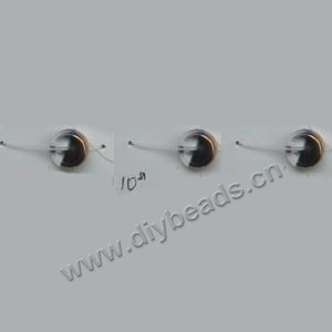 Bead ,copper-plated glass, white 10mm flat round. Sold per pkg of ten 29cm strand.
