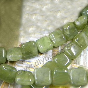 Bead, olive new "jade" (natural), 14x14mm rounded square. Sold per 16-inch strand.factory price.