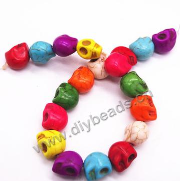 10mm synthetic colorful skull turquoise beads gemstone loose beads