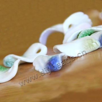 Bead , Crystalline Glaze porcelain,mixed color,26*18mm leaf. Sold per pkg of 20 pieces. 