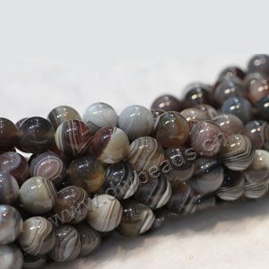 Bead, Botswana agate (natural), 8mm round. Sold per 16-inch strand.